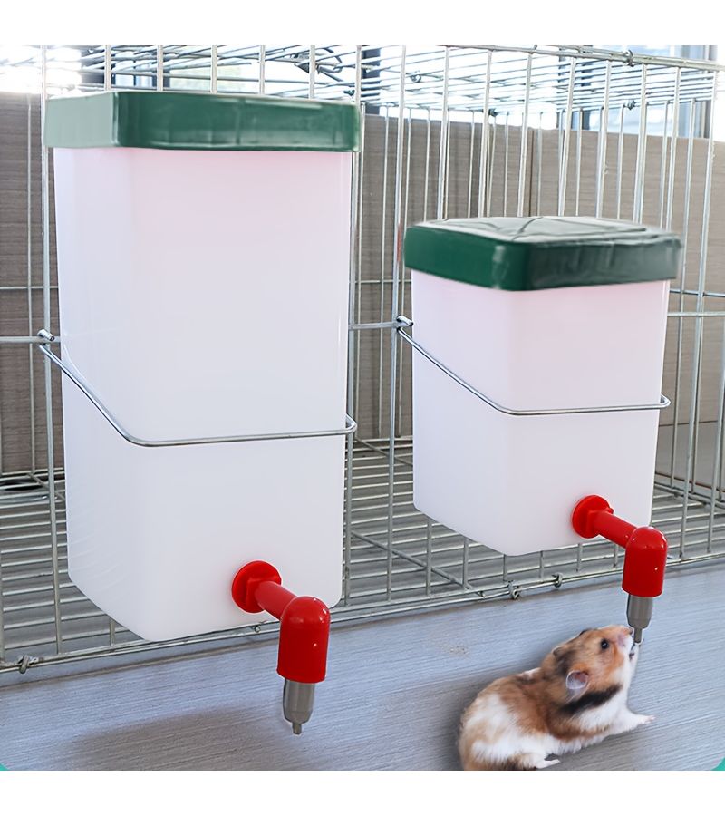Automatic Hanging Water Dispenser 2 Pack For Small Pets 20.29 Oz And 33.81 Oz Leak Proof Water Bottle For Rabbits Hamsters With Collision Pin New Design - Image 3