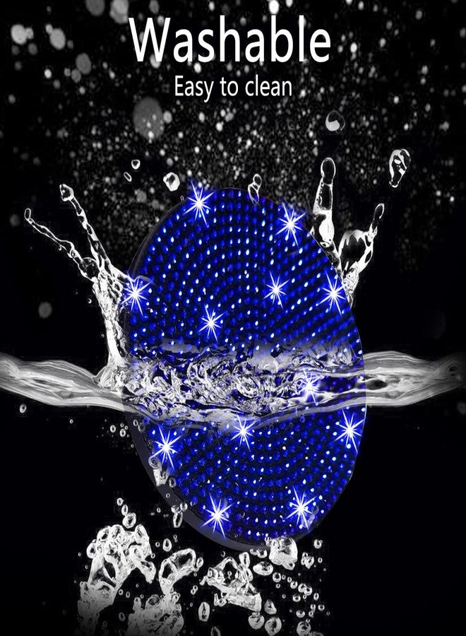 NBTEPEM حامل أكواب سيارة NBTEPEM قطعتين مرصعتين بأحجار الراين، 2.75 بوصة، مانع للانزلاق ومقاوم للصدمات، حامل أكواب سيارة عصري عالمي، إكسسوارات داخلية للسيارات للنساء (قطعتان، أزرق) - Image 3