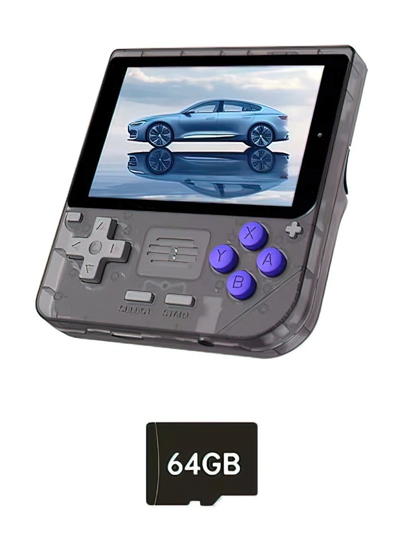 Powkiddy POWKIDDY V10 Handheld Retro Game Console, 17+ Emulators for ARCADE, PS1, GB, Supports Game Downloads, 5500+ Games Preloaded, Compatible with 64-bit 3D Simulators. Perfect for Retro Gamers(Transparen  - Image 1