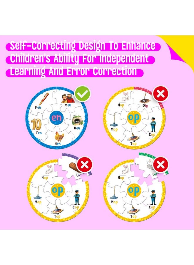 SpriteGru Phonics Puzzles, Short Vowel Sound Blends-30 Phonics & 150 Sight Words, Phonetic Rhyming Game Learn to Read Spell First Word Early Educational Tool for Toddlers, Preschool, Kindergarten, Homeschooling - Image 4