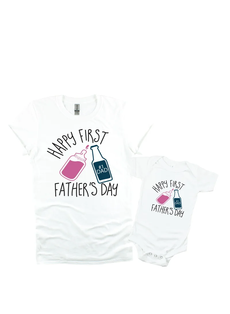 Matching Family Outfits Fathers Day T-Shirt and Romper