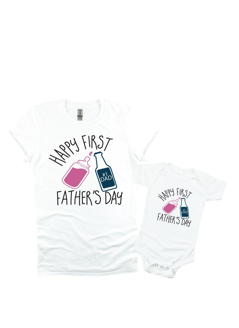Matching Family Outfits Fathers Day T-Shirt and Romper 
