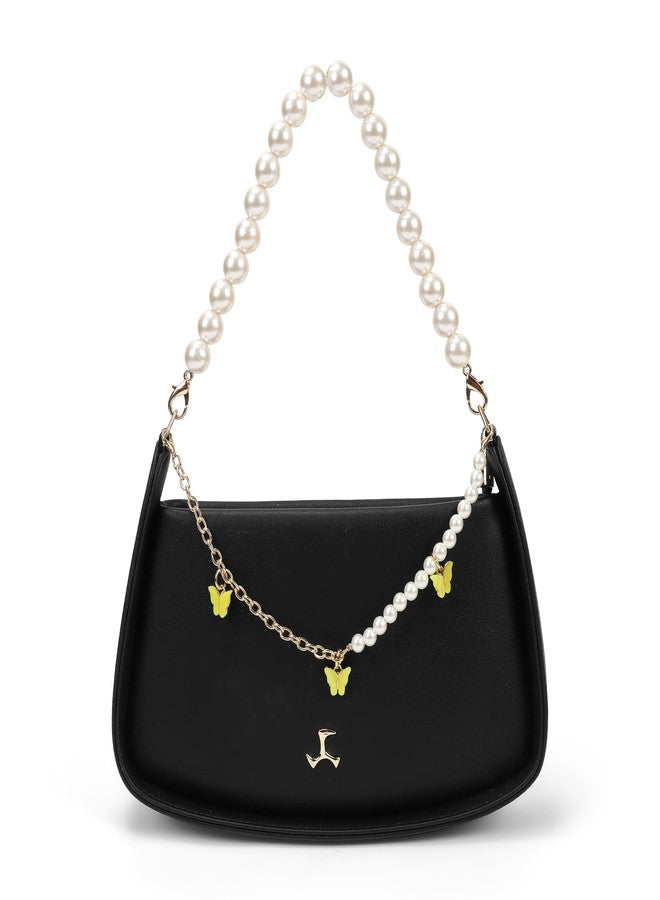 Mochi Women Black Casual PU Soft Body Zipper closure Solid Sling Bag (66-769) - Image 1