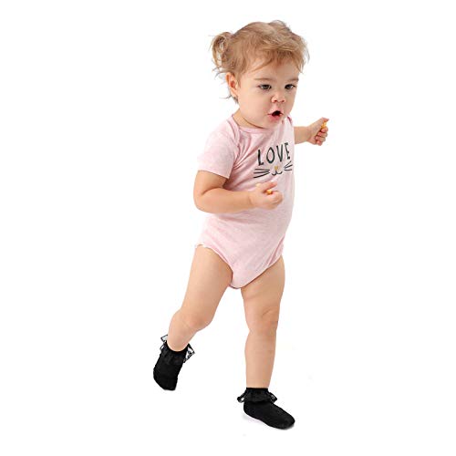 EPEIUS 3 Pairs Baby-Girls Eyelet Frilly Lace Socks Toddler Girls Black Princess Ankle Socks for 12-24 Months,Toddler Shoe Size 5-9 - Image 2