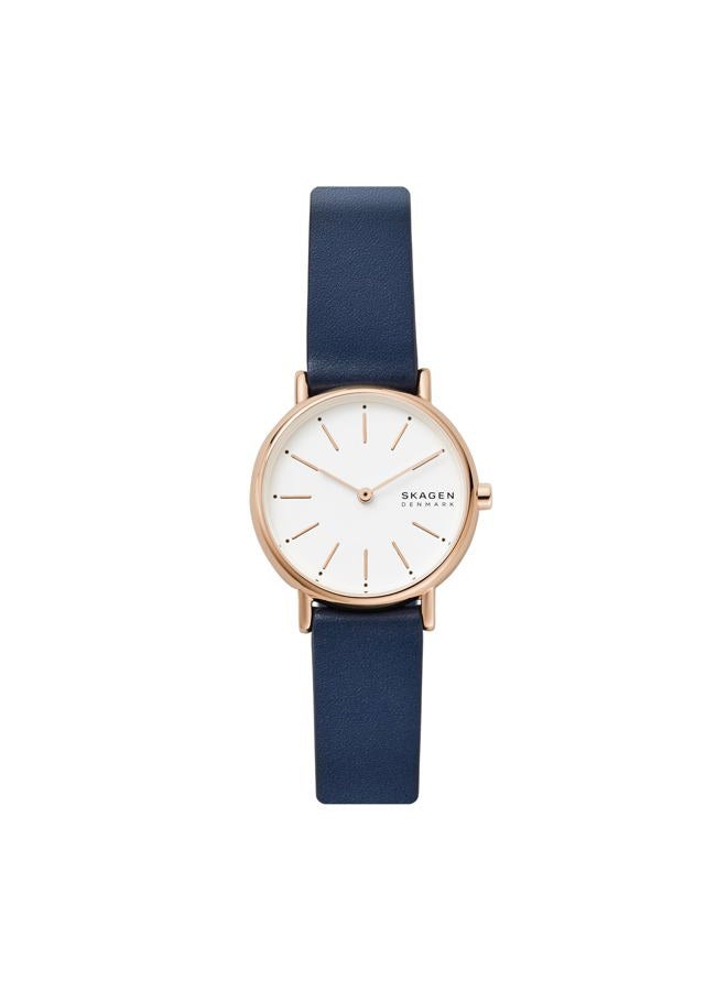 Skagen Women's Signatur Quartz Analog Stainless Steel and Leather Watch, Color: Blue/Rose Gold (Model: SKW2838), Rose Gold/Blue/White, One Size, Signatur Lille - Image 1