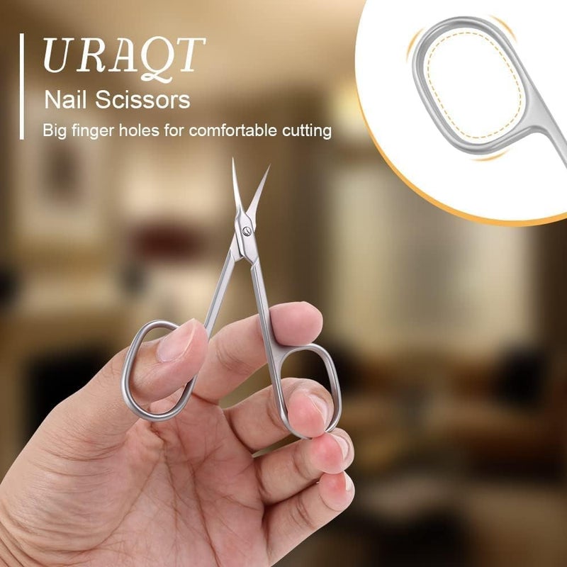 EZABILLA Professional Cuticle Scissors, Nail Clippers with Curved Blades Ultra Fine Stainless Steel Nail Clipper for Manicure and Cuticle Care (3 Pcs) - Image 1