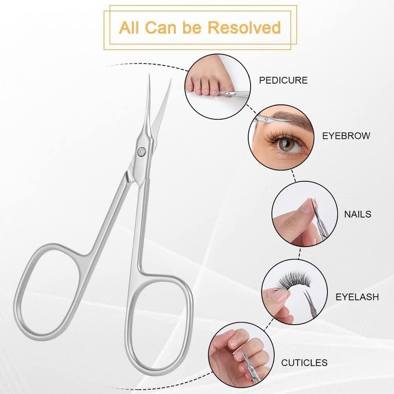 EZABILLA Professional Cuticle Scissors, Nail Clippers with Curved Blades Ultra Fine Stainless Steel Nail Clipper for Manicure and Cuticle Care (3 Pcs) - Image 3