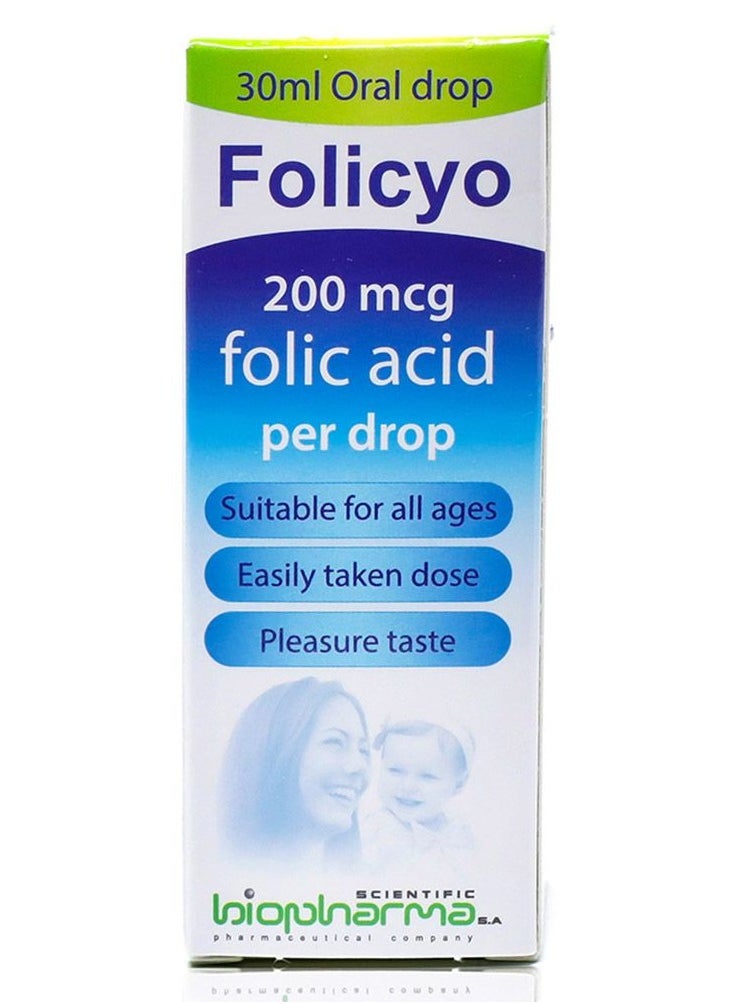 Biopharma Scientific Folicyo 200mcg Folic Acid Oral Drop 30ML  - Image 1