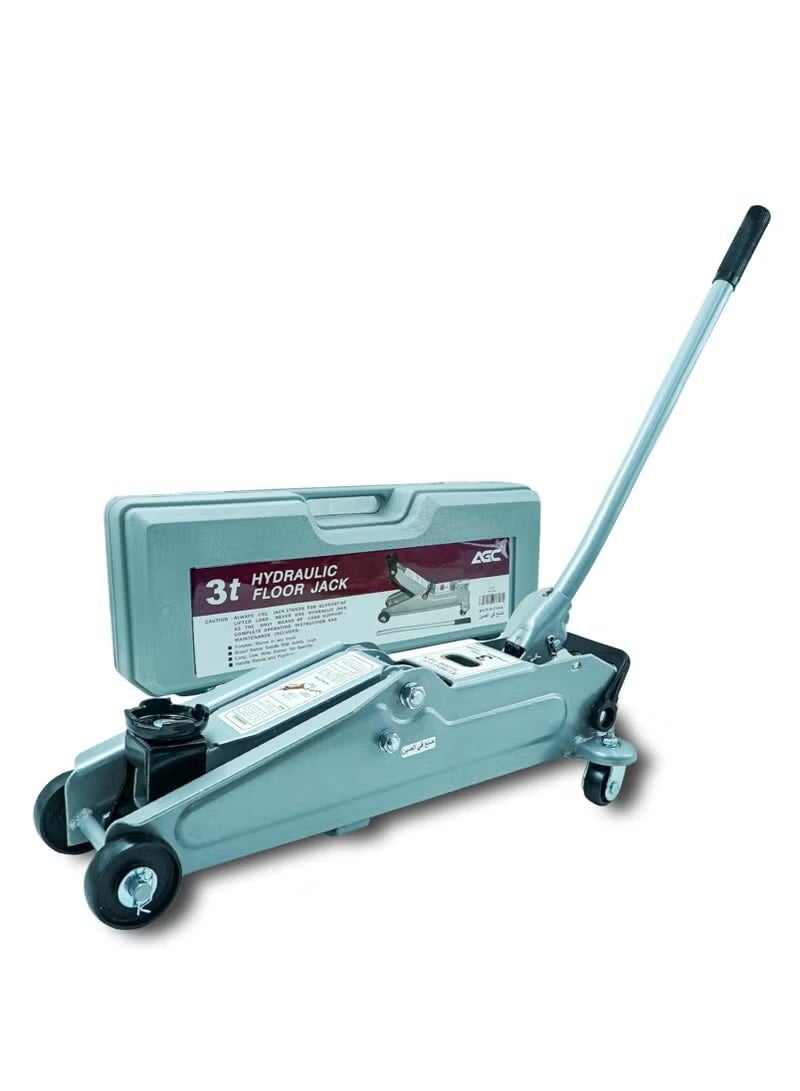 Agc Hydraulic floor car jack with a capacity of 3 tons, equipped with a bag for easy carrying and storage - Image 1