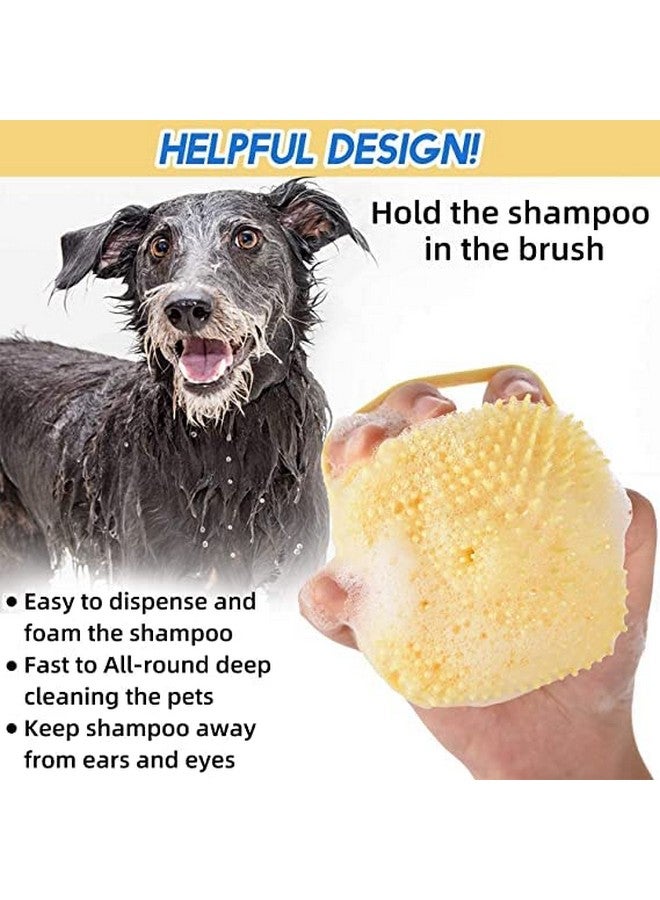 فرشاة استحمام للكلاب، مقشر للجسم، موزع شامبو، مزيل للقراد للاستحمام والتخلص من الشعر المتساقط، شعيرات سيليكون ناعمة، فرشاة للعناية بالحيوانات الأليفة، الجراء والكلاب والقطط والأرانب والخيول (متعدد الألوان، قطعة واحدة) - Image 3