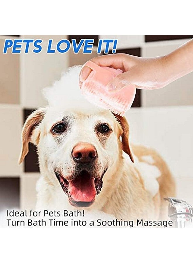 فرشاة استحمام للكلاب، مقشر للجسم، موزع شامبو، مزيل للقراد للاستحمام والتخلص من الشعر المتساقط، شعيرات سيليكون ناعمة، فرشاة للعناية بالحيوانات الأليفة، الجراء والكلاب والقطط والأرانب والخيول (متعدد الألوان، قطعة واحدة) - Image 2