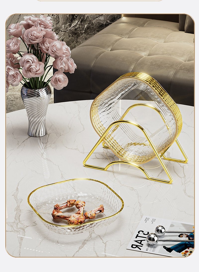 وانغبانغزي مجموعة من 8 قطع أطباق متعددة الأغراض للفواكه المجففة والمكسرات والفواكه والأطعمة وكأطباق للعظام وأطباق الحلوى - Image 2