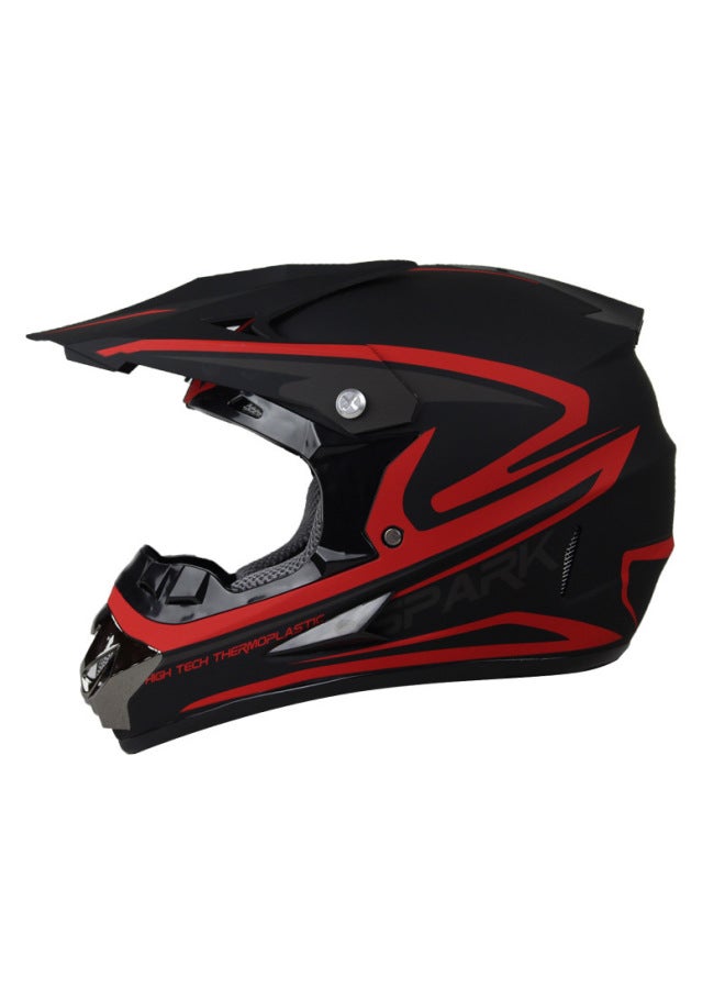 Red Fleet Car Locomotive Pull Off-road Helmet Mountain Bike Racing Speed Drop Full Helmet Men And Women Four Seasons Summer Three-piece Set