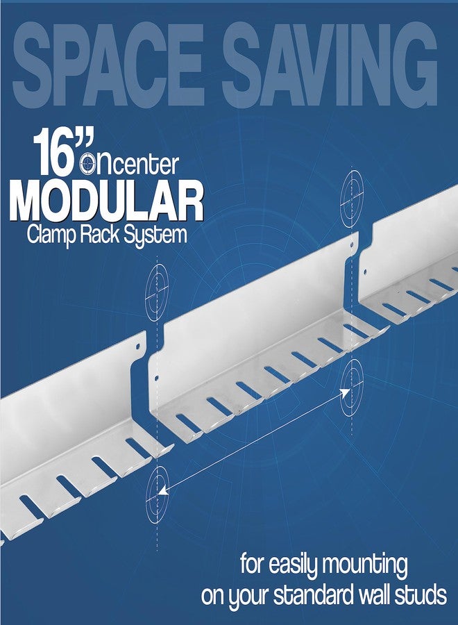 Fulton Woodworking Tools Bar/Parallel Clamp Modular Clamp Rack • Easy and Quick to Align • Pre-Drilled 16 inch on Center • 3 Pack - Image 4