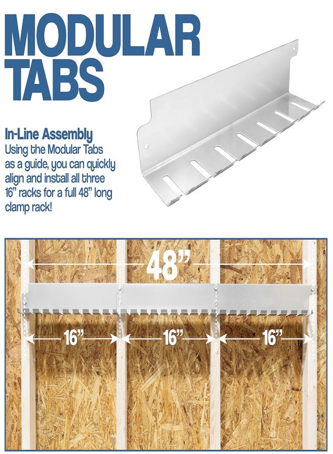 Fulton Woodworking Tools Bar/Parallel Clamp Modular Clamp Rack • Easy and Quick to Align • Pre-Drilled 16 inch on Center • 3 Pack - Image 3