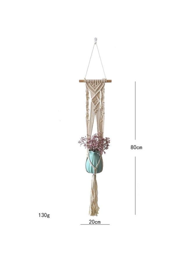 Bluejw New Nordic Style Hand-woven Tapestries Cotton Rope Hanging Basket Plant Decorative Potted Mesh Bag Tassel Decorative Wall Hanging  - Image 1