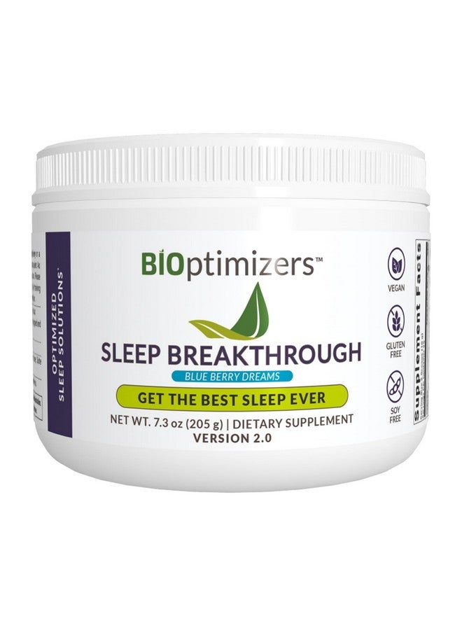 BIOptimizers Sleep Breakthrough 2.0 - Natural Support Supplement | Calming Relief Aid Adults | Non Habit Forming | 202.5 g Powder Blue Berry Dreams - Image 1