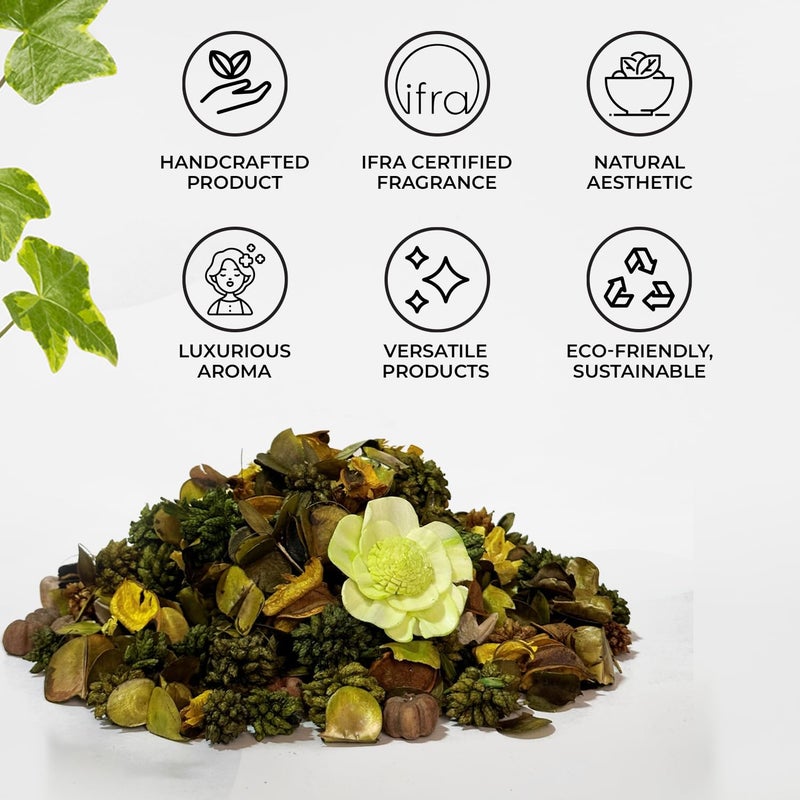 EKAM EKAM 140g Scented Potpourri Pouch Dried Leaves and Flowers for Natural Dcor Mood Enhancement Multicolour Orange Blossom Lemongrass Fragrance  - Image 4
