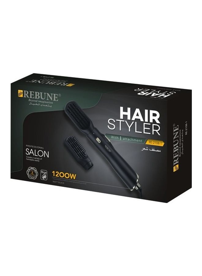 REBUNE Hair Dryer, 1200W, Square Brush, Matte Black - Image 2