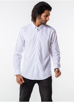 Dayton Men’s Formal White Shirt | Long Sleeve Slim Fit Business Shirt  - Image 3