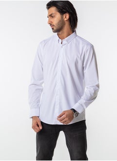 Dayton Men’s Formal White Shirt | Long Sleeve Slim Fit Business Shirt  - Image 2