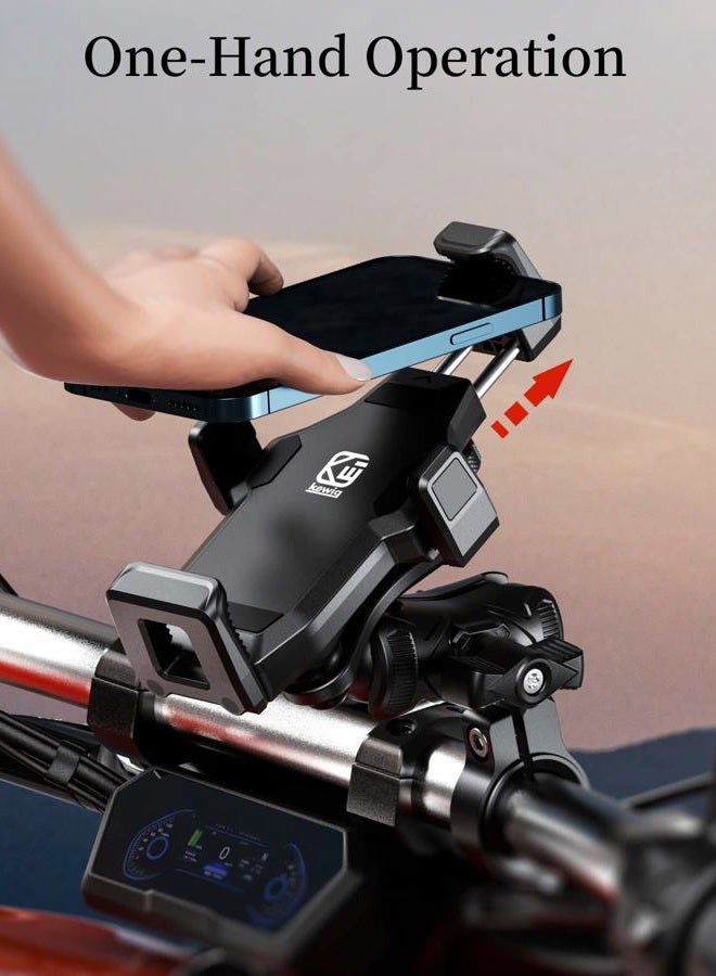Kewig Motorcycle Phone Mount- [Vibration Dampener] [High-Speed Secure Lock] Motorcycle Cell Phone Holder, Bike Phone Handlebar Mount for iPhone 16/15/14 Pro Max, 4.7-7.2" Smartphone - Image 2