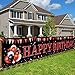 Parfundg Red and Black Happy Birthday Banner Decorations Large Red Black Happy Birthday Yard Banner Sign Party Supplies for Men Women 16th 21st 30th 40th 50th 60th Birthday Background - Image 3