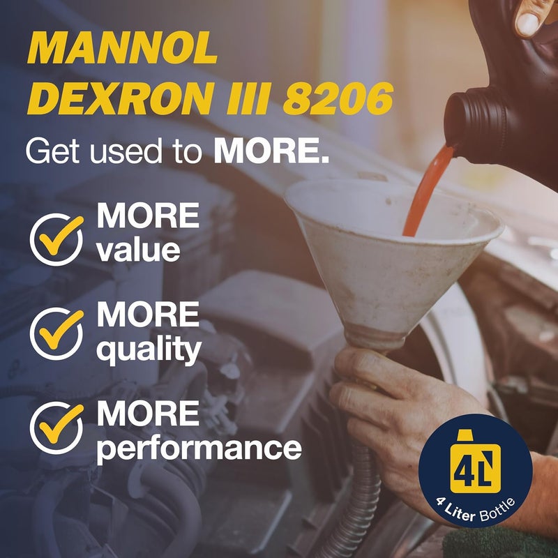 MANNOL 8206 - O.E.M Dexron III 3 Gear Oil Automatic Transmission Fluid ATF Oil Power Steering Automatic Cars Gear Boxes- 4L German Oil - Image 5