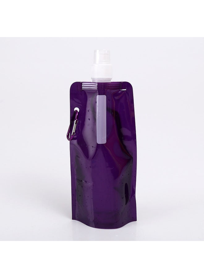 Manufacturers Produce Portable Foldable Water Bag Sports Water Bag Portable Sports Water Bag 480ml Water Bag-Color:Transparent-Capacity:480ml  - Image 4