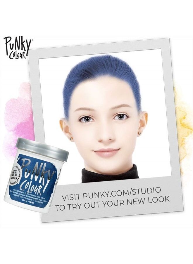 Punky - Midnight Blue Semi Permanent Conditioning Hair Color, Non-Damaging Hair Dye, Vegan, PPD and Paraben Free, Transforms to Vibrant Hair Color, Easy To Use and Apply Hair Tint, lasts up to 35 washes - Image 1