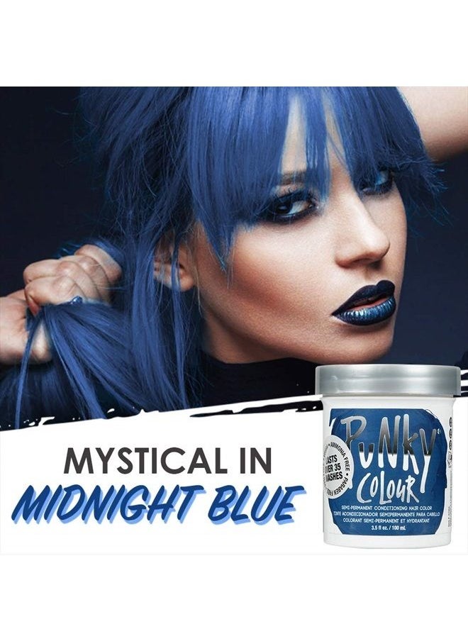 Punky - Midnight Blue Semi Permanent Conditioning Hair Color, Non-Damaging Hair Dye, Vegan, PPD and Paraben Free, Transforms to Vibrant Hair Color, Easy To Use and Apply Hair Tint, lasts up to 35 washes - Image 1