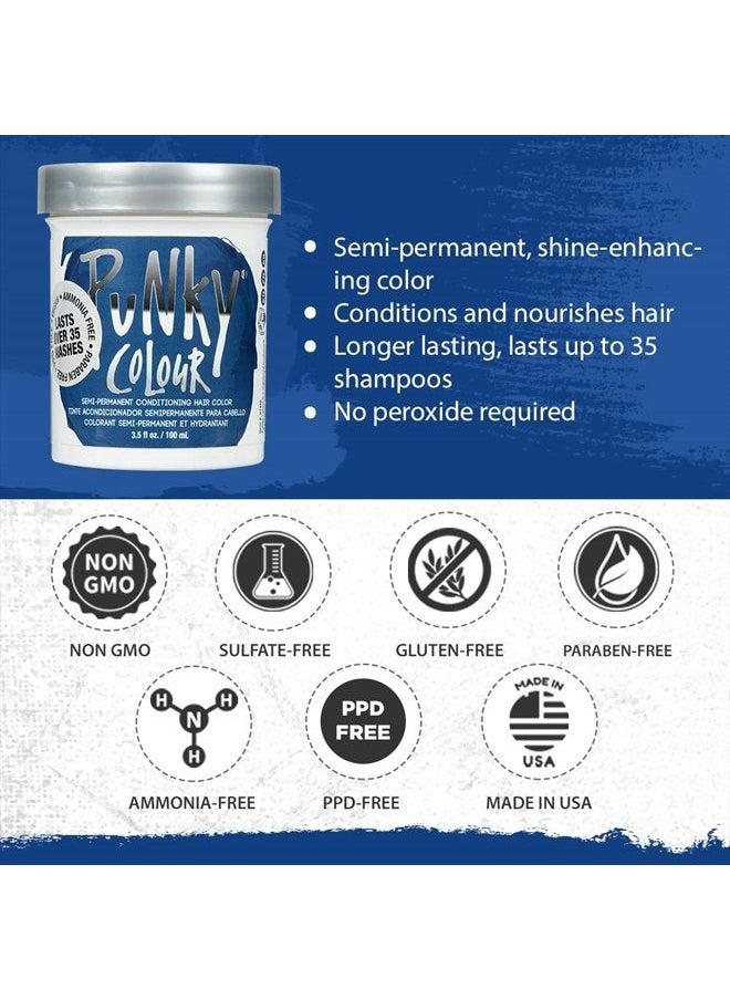 Punky - Midnight Blue Semi Permanent Conditioning Hair Color, Non-Damaging Hair Dye, Vegan, PPD and Paraben Free, Transforms to Vibrant Hair Color, Easy To Use and Apply Hair Tint, lasts up to 35 washes - Image 1