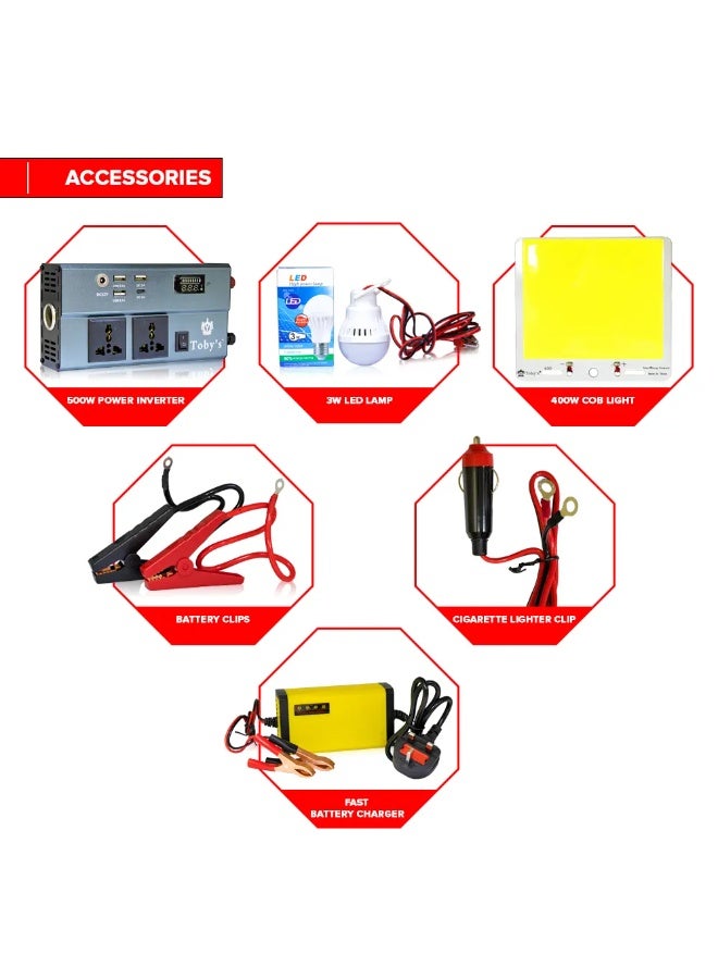 توبيز بطارية توبي BTY 70 بسعة 55000 مللي أمبير، بطارية قابلة للشحن مع محول طاقة 220 فولت، مثالية للتخييم - Image 5