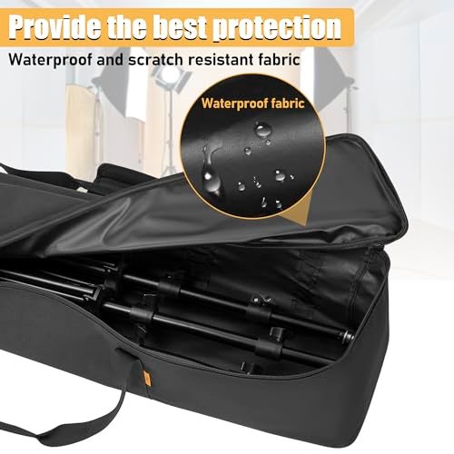 ITHWIU Multifunctional Tripod Bag 36.5 X 7 X 7 Inches / 93 X 18 X 18 cm Heavy Duty Tripod Carrying Case with Handle for Lights, Speakers, Cameras, Booms, Microphone Stands, Black - Image 5
