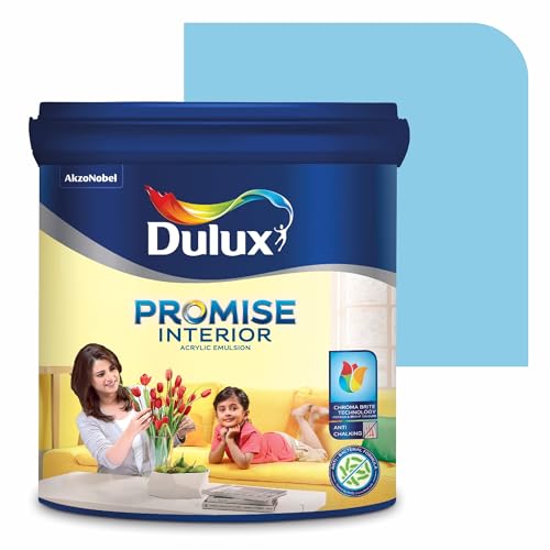 Dulux Promise Interior Emulsion Paint (1L, Blue Chiffon) | Wall paint with Chroma Brite Technology for brighter longer-lasting colors | Rich finish | Anti-chalk | Water-based | 3-year warranty - Image 1