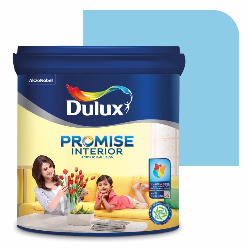 Dulux Promise Interior Emulsion Paint (1L, Blue Chiffon) | Wall paint with Chroma Brite Technology for brighter longer-lasting colors | Rich finish | Anti-chalk | Water-based | 3-year warranty - Image 4