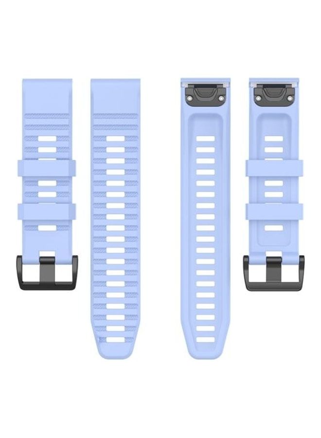 NIBEMINENT Quick Release Official Texture Wrist Strap Watchband with Plastic Button For Garmin Fenix 6 22mm Blue - Image 5