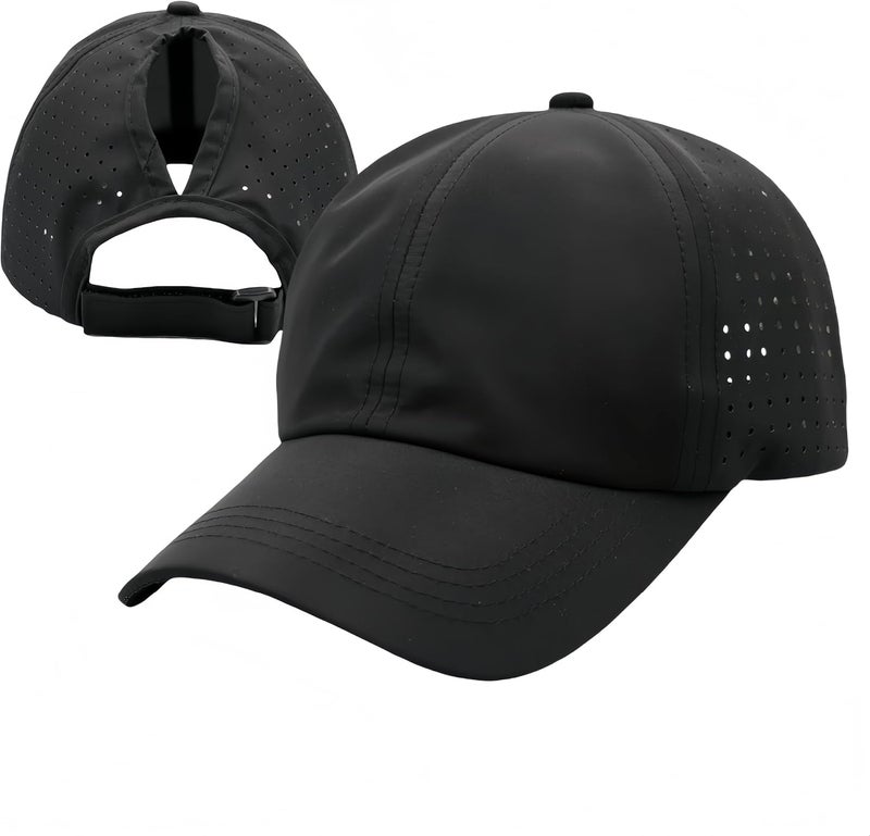 ProMindFun Womens Pony Hat High Ponytail Baseball Cap Girls Messy Bun Caps Camouflage Trucker Bad Hair Day Adjustable Dad Hat - Image 1