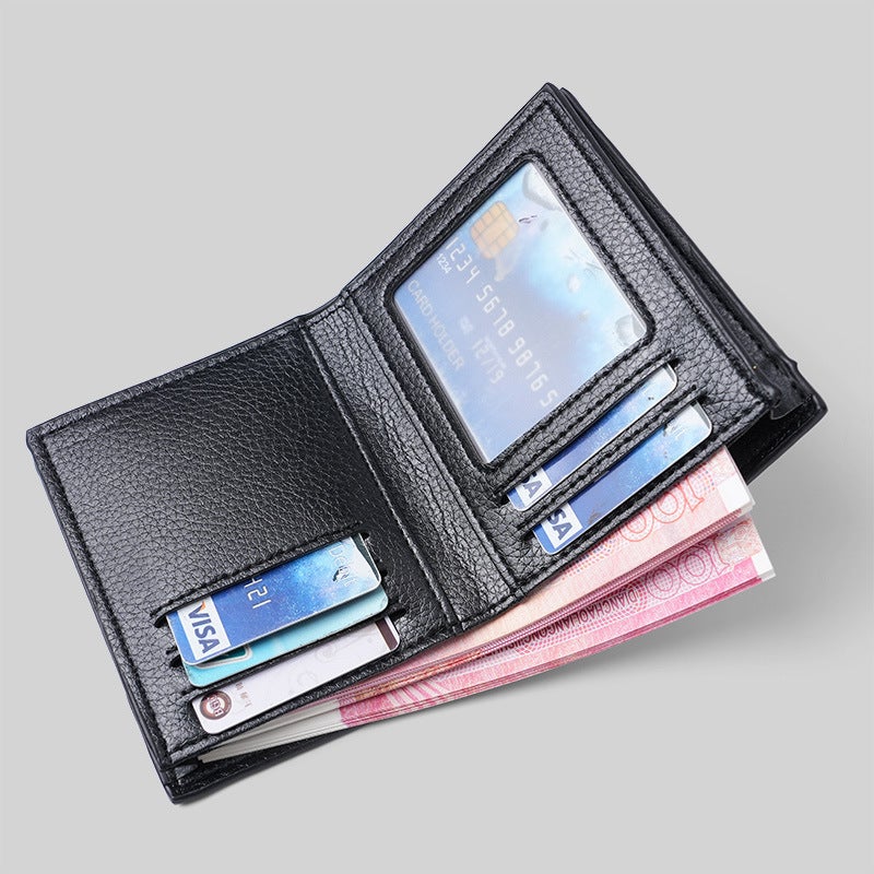 Multifunctional Solid Color PU Leather Wallet, RFID Blocking Design Portable Daily Storage Purse for Cards Cash Coin Business Use - Image 2