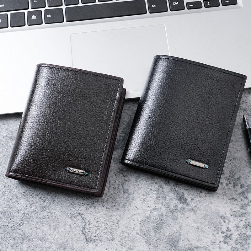 Multifunctional Solid Color PU Leather Wallet, RFID Blocking Design Portable Daily Storage Purse for Cards Cash Coin Business Use - Image 3