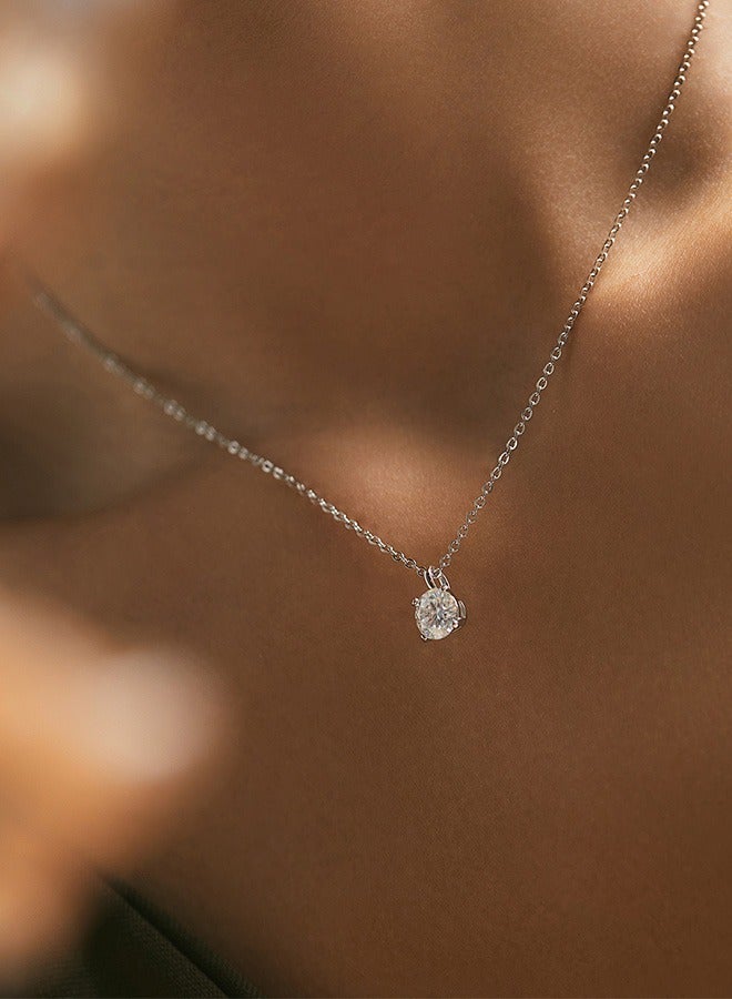 جيوان 1.00ct قلادة حجر موزاييك 925 الاسترليني فضة قلادة السيدات - Image 5