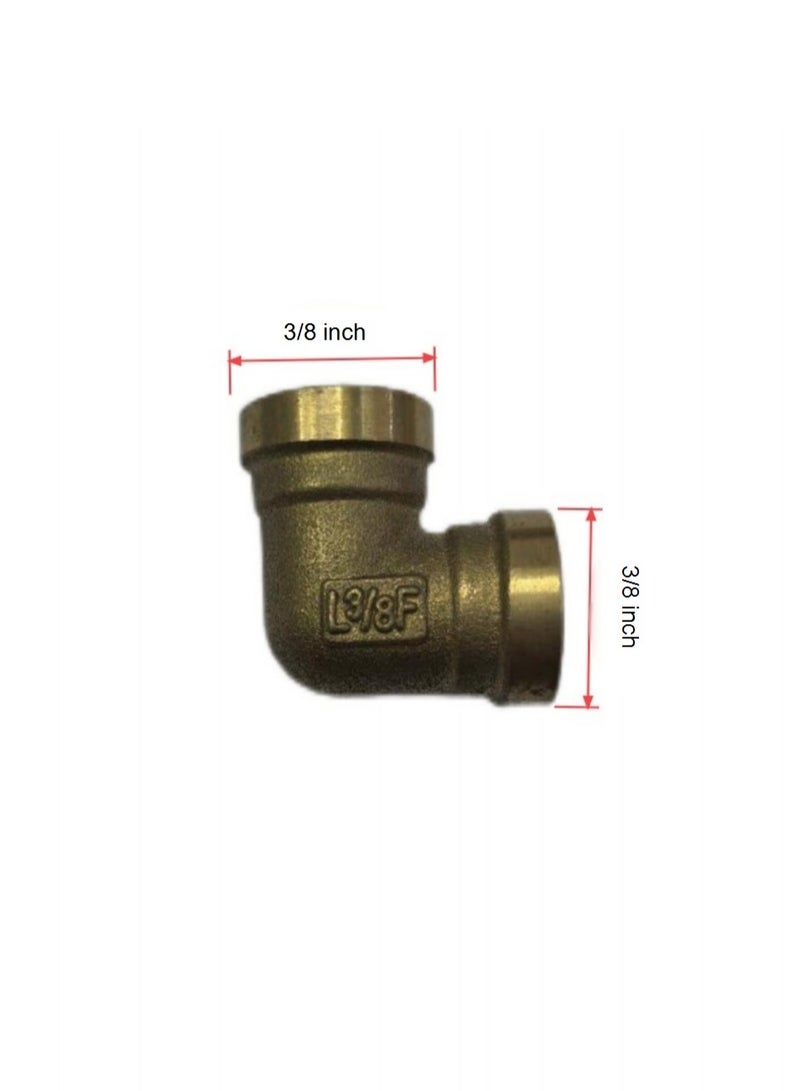 GA  2 Pcs set,  Brass Female Elbow 3/8 inch Brass Plumbing Fittings Set, High-Purity Copper Alloy, BSPT Thread Standard, - Image 2