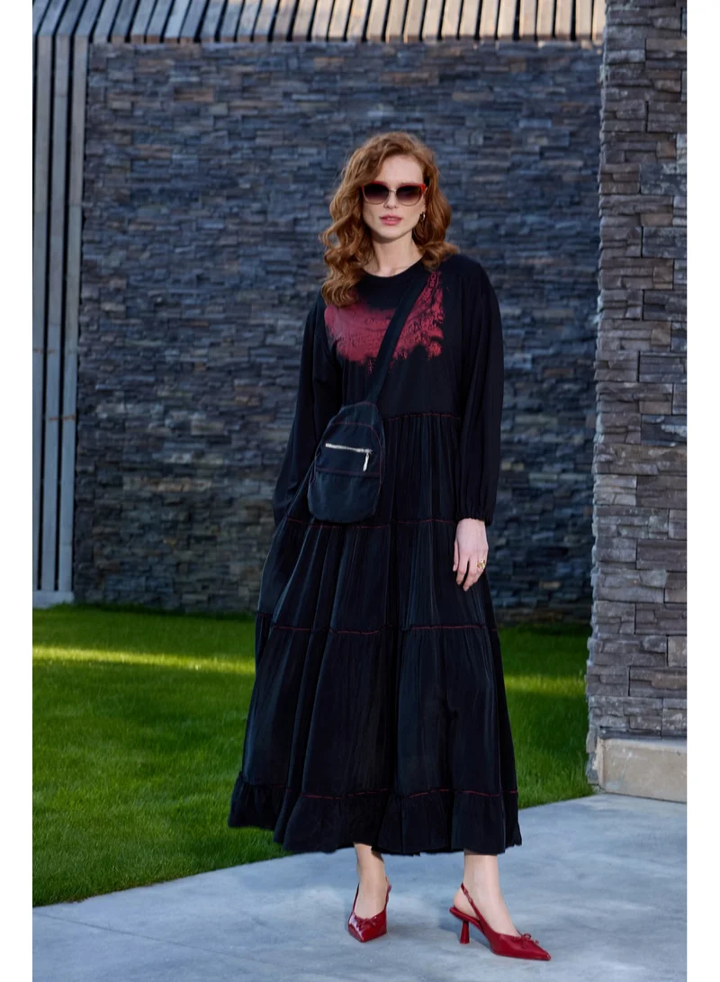 Black Silk-Poplin Maxi Dress - Black