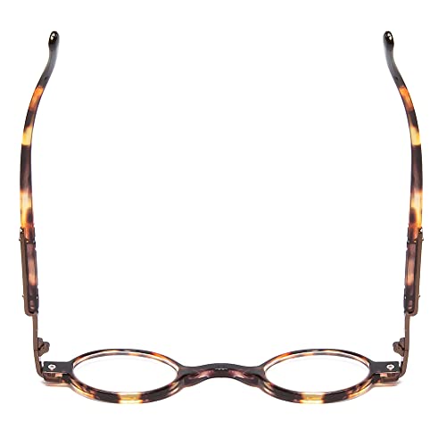Calabria R314/R501S Vintage Metal Reading Glasses +1.25 Tortoise Men Women Designer Professor Round Single Power Readers - Image 5