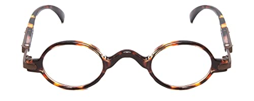 Calabria R314/R501S Vintage Metal Reading Glasses +1.25 Tortoise Men Women Designer Professor Round Single Power Readers - Image 2