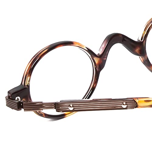 Calabria R314/R501S Vintage Metal Reading Glasses +1.25 Tortoise Men Women Designer Professor Round Single Power Readers - Image 4