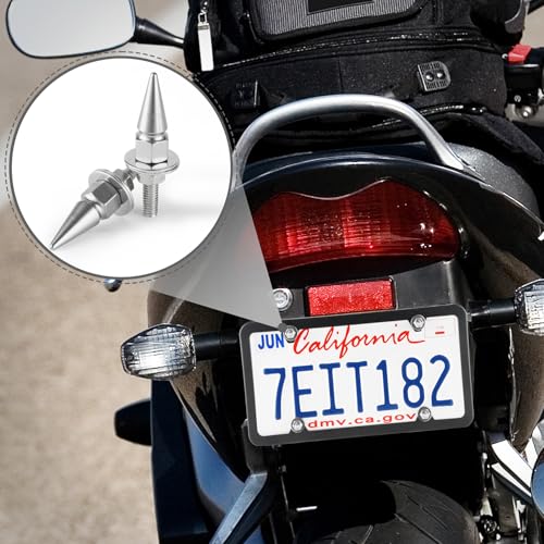 Alpmosn 4PCS License Plate Screws Caps, License Plate Fasteners Bolts, Exterior Car Accessories Screws, Fit for Most Vehicle Motorcycles Trucks (Silver) - Image 5