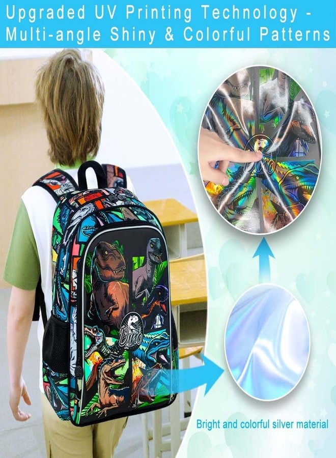 CCJPX 3PCS Kids Backpack for Boys, 16 Inch Dinosaur Water Resistant Preschool Backpacks, Elementary Kindergarten School Bookbag with Lunch Box for Toddler Travel - Image 3