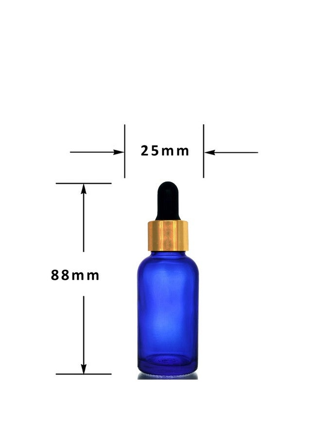 Devinez Multipurpose Blue Color Round Glass Bottle, 15 ml with Golden Black Glass Dropper (Pack of 6), for Beauty, Essential Oils, Blends, Skin Care, Travel, Toners, Cosmetic & DIY - Image 2