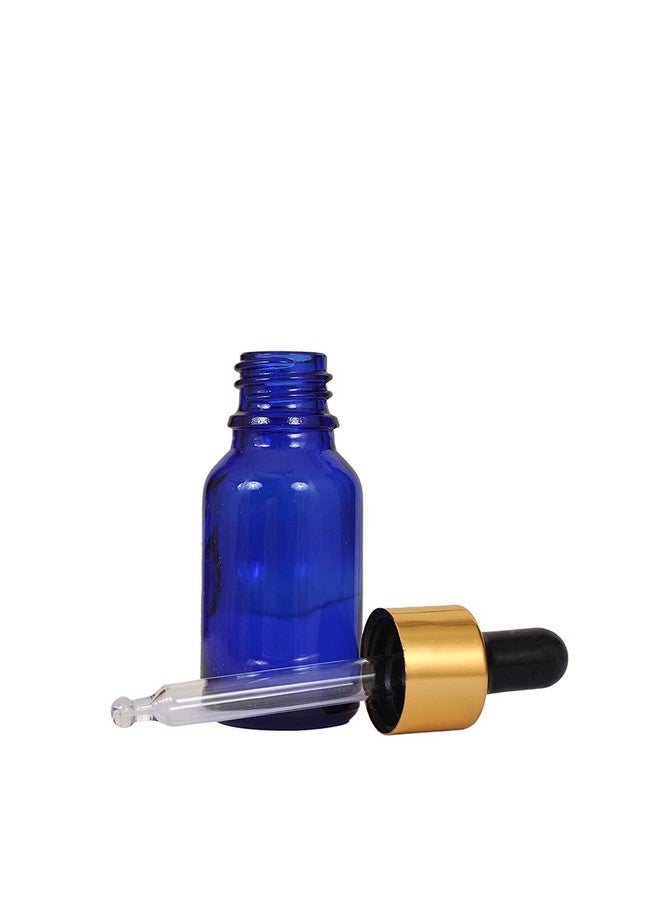 Devinez Multipurpose Blue Color Round Glass Bottle, 15 ml with Golden Black Glass Dropper (Pack of 6), for Beauty, Essential Oils, Blends, Skin Care, Travel, Toners, Cosmetic & DIY - Image 3
